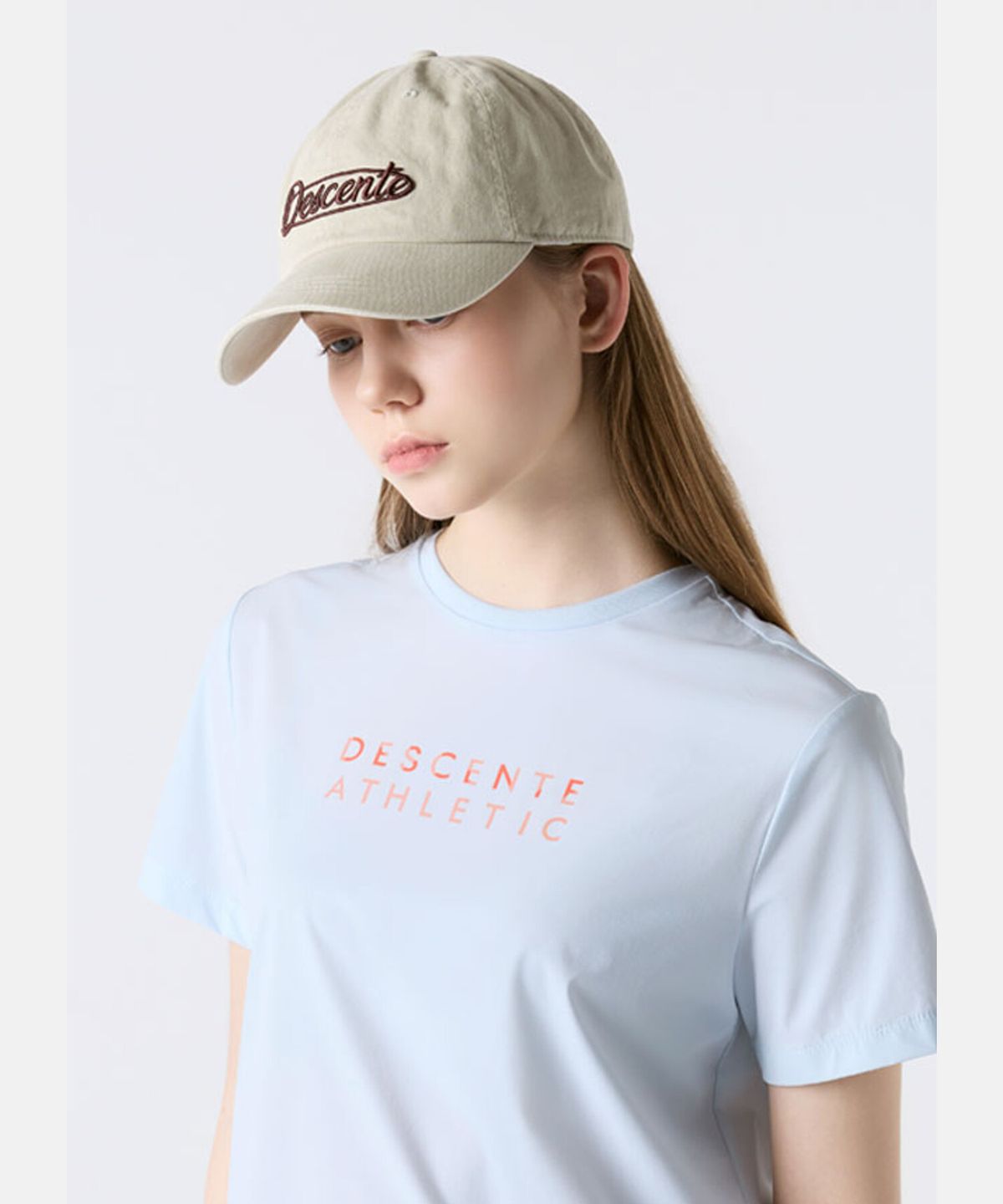 데상트(DESCENTE) 클래식 워딩 볼캡 베이지 SR123UCP1G