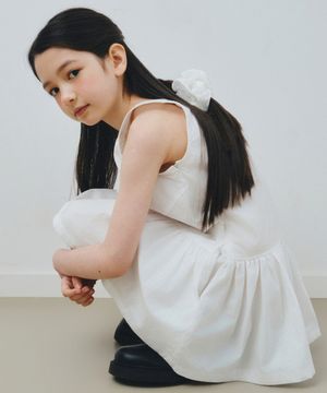 코튼 티어드 미니 드레스 [화이트]