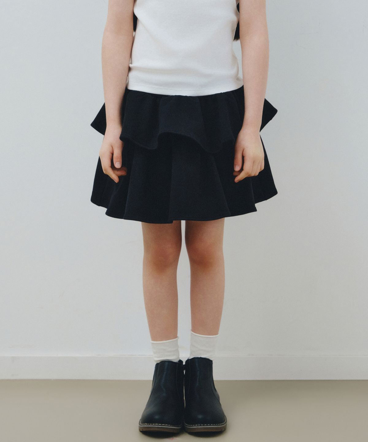 무신사 스탠다드 키즈(MUSINSA STANDARD KIDS) 캉캉 저지 스커트 [블랙]