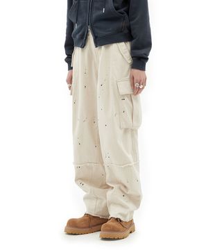 LAYERED CARGO PANTS [IVORY]