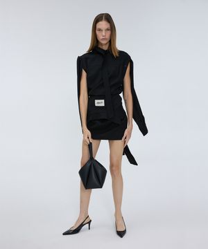 Off-sleeve tied shirt