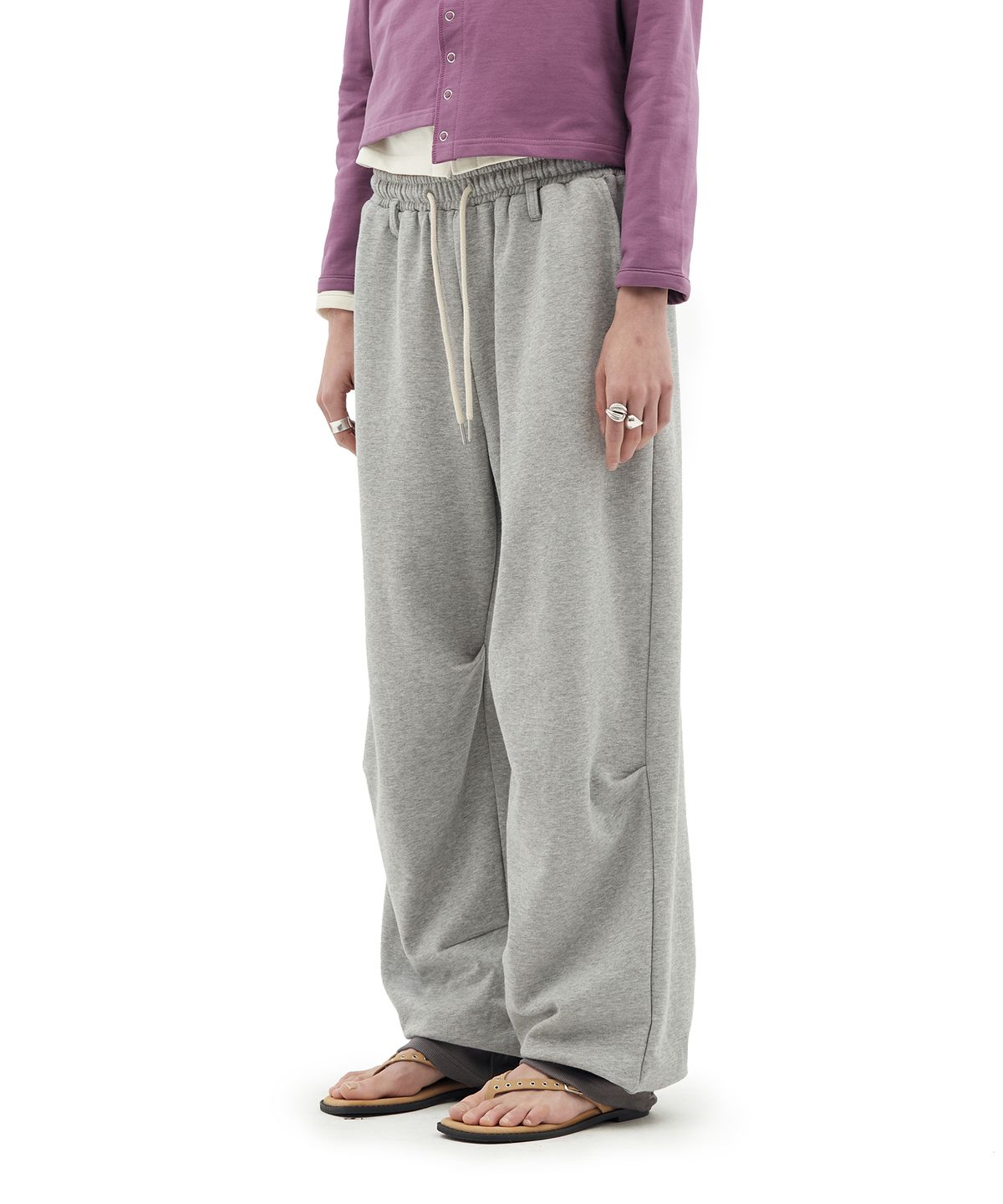 데프가먼츠(DEFGARMENTS) LAYERED SWEAT PANTS [MELANGE]