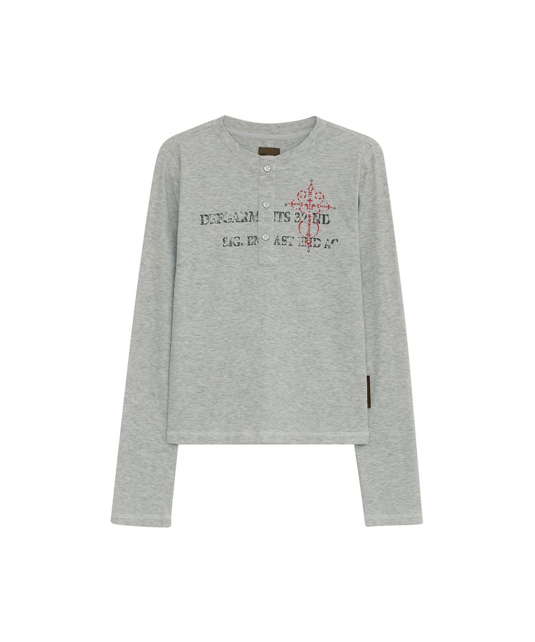 STONE CROSS HENLEY NECK LONG SLEEVE [MELANGE]