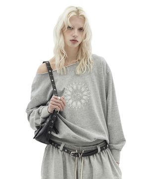 STONE CRACK OFF-SHOULDER LONG SLEEVE [MELANGE]