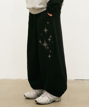 페이드 스타 스웨트 벌룬 팬츠 블랙