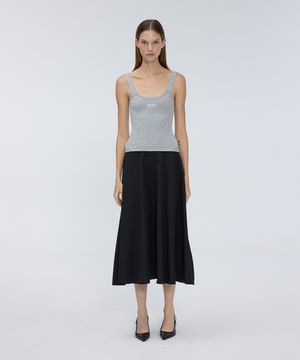 Logo sleeveless layered dress