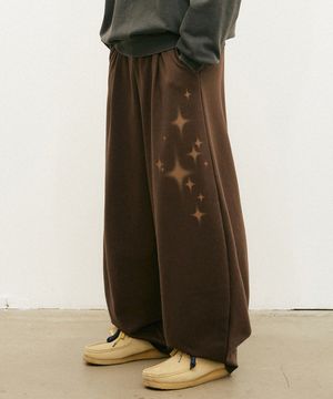 페이드 스타 스웨트 벌룬 팬츠 애쉬브라운