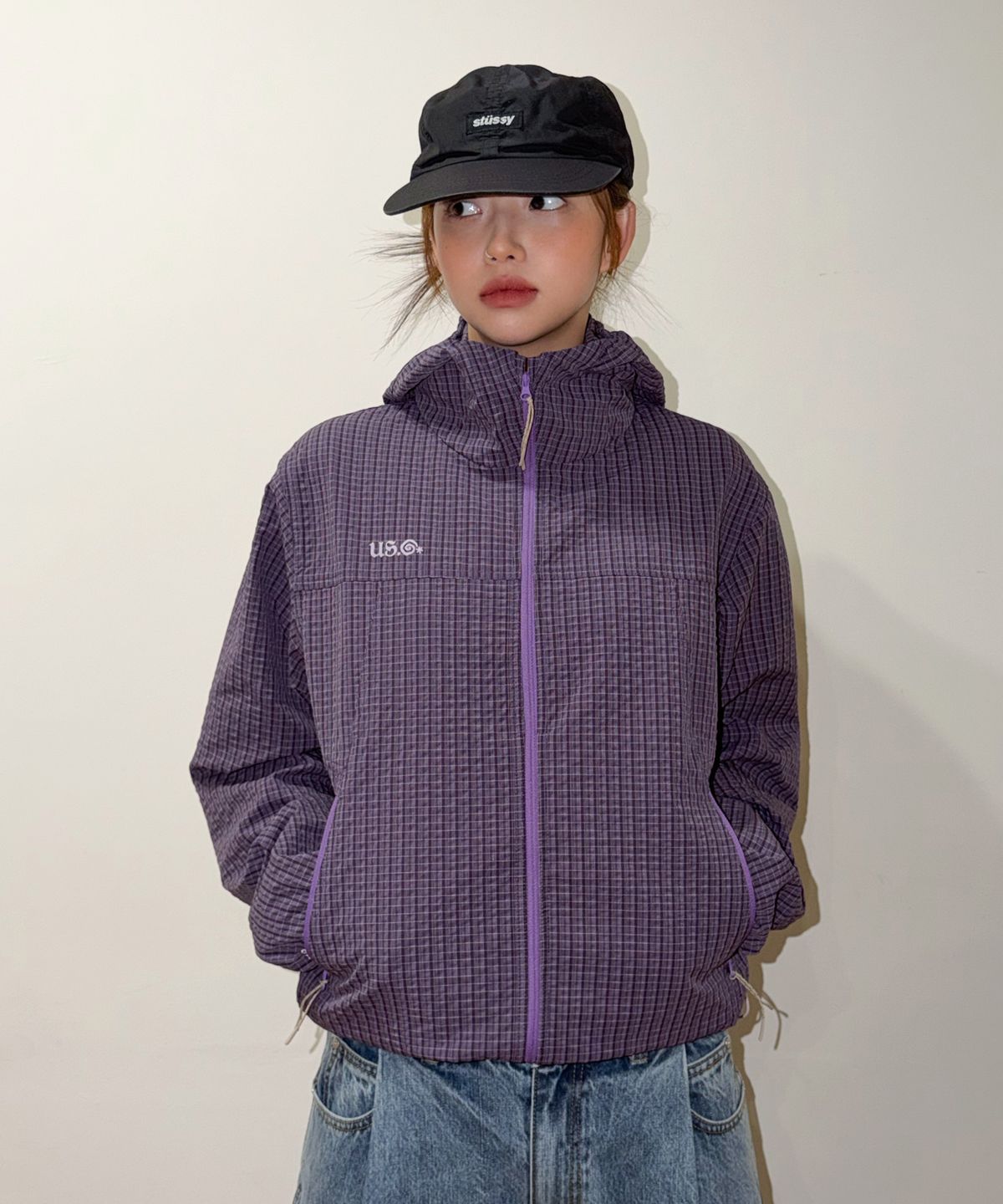 데프가먼츠(DEFGARMENTS) (DEFG X US) CHECK WIND JACKET [2COLOR]