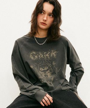 디스코 피그먼트 래글런 롱슬리브 차콜