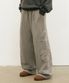 샤이니 아플리케 와이드 스웨트팬츠 스톤그레이