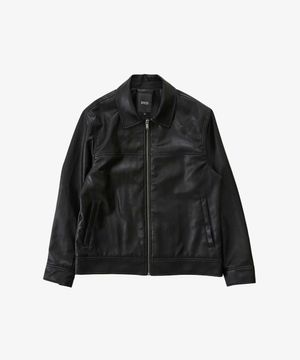 비건 레더 트러커 점퍼_블랙 (베이직핏)