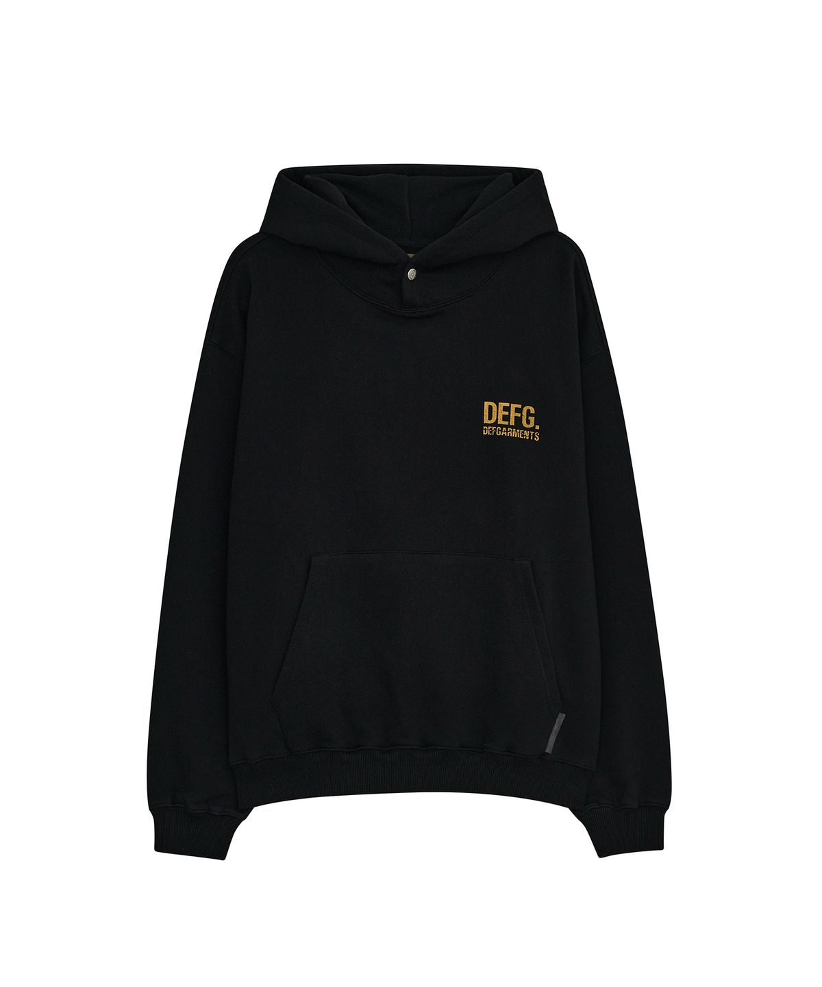 데프가먼츠(DEFGARMENTS) CRACK LOGO SWEAT HOOD [BLACK]