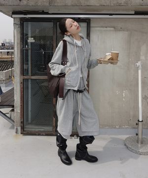 PAINTING BRUSHED HOOD ZIP UP [MELANGE]