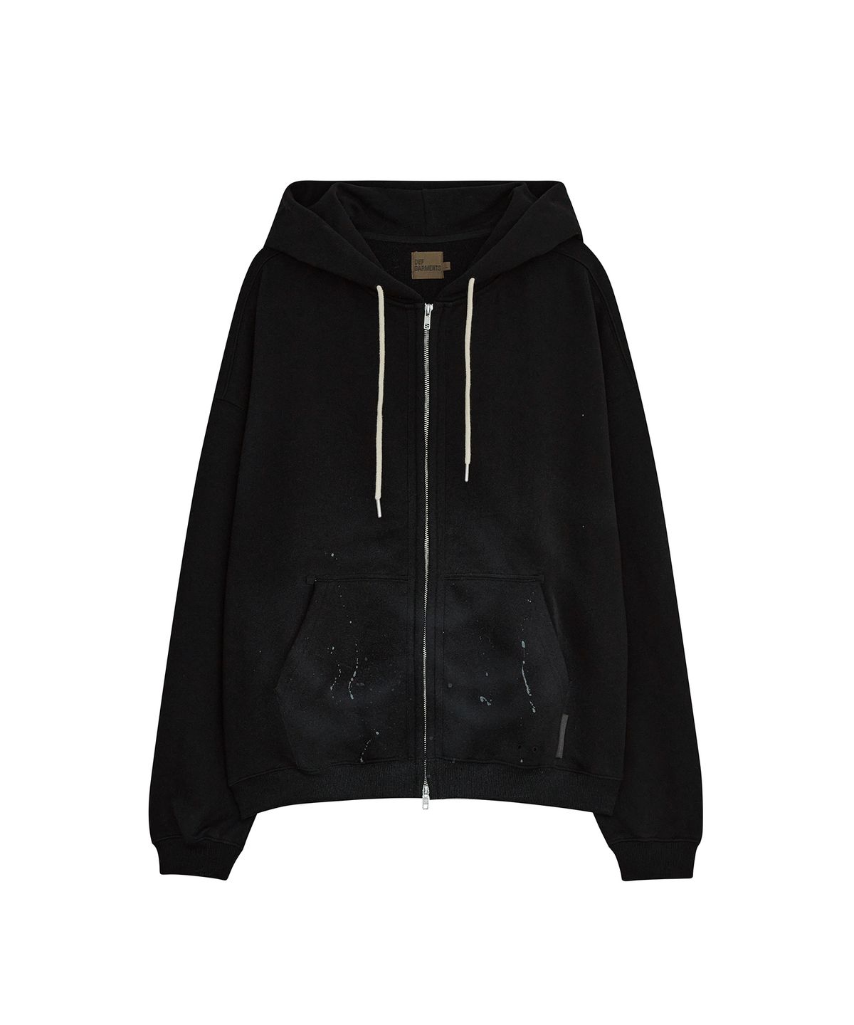 데프가먼츠(DEFGARMENTS) PAINTING BRUSHED HOOD ZIP UP [BLACK]
