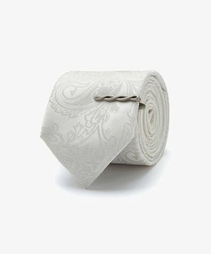 [BLACK LABEL] 페이즐리 웨딩 넥타이 화이트_SNTVZ21BFW