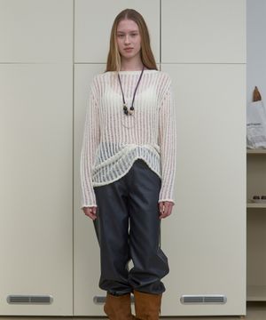 NETTING OVER KNIT_IVORY