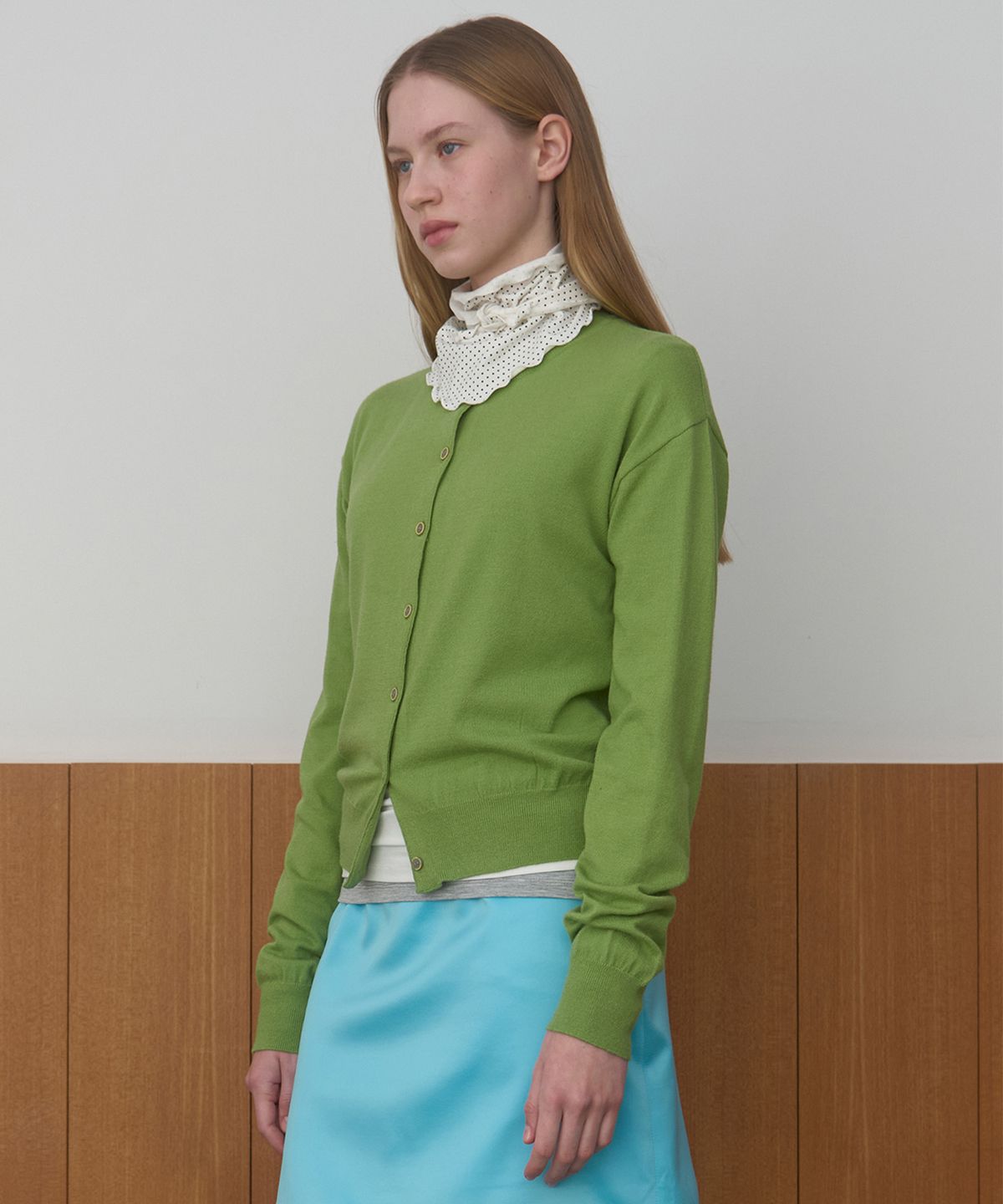 마조네(MA JOURNEE) M BASIC KNIT CARDIGAN_GREEN