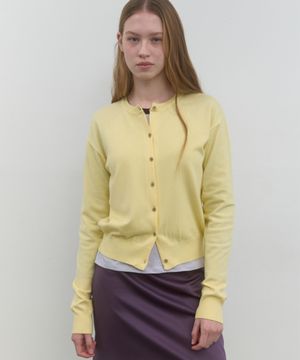 M BASIC KNIT CARDIGAN_YELLOW