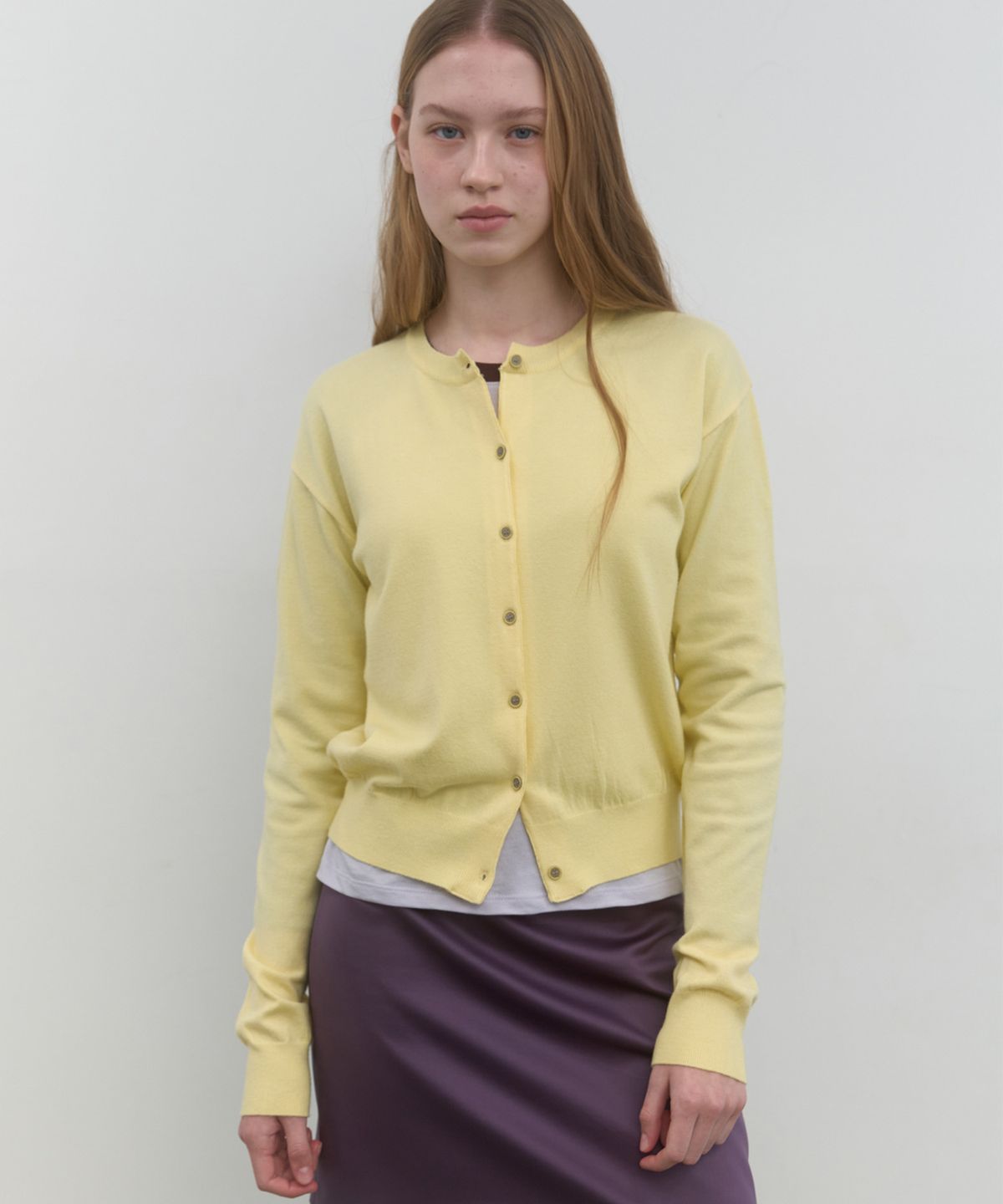 마조네(MA JOURNEE) M BASIC KNIT CARDIGAN_YELLOW