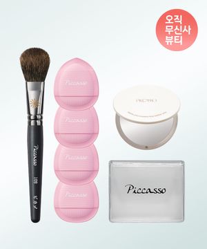 생기창조 108 블러셔 + 마이크로 치크 퍼프 4P 세트 (+ 듀얼 미러 원형)