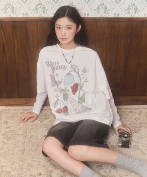 위티 버니 루즈핏 그래픽 티셔츠 [화이트]