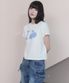 아이러브 키르시 데님 아플리케 크롭 티셔츠 [라이트 옐로우]