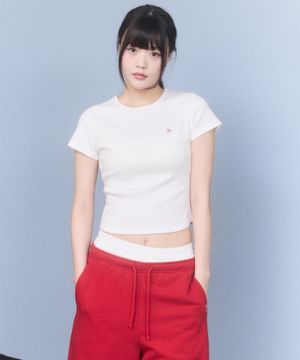 플레인 슬림핏 티셔츠 [화이트]