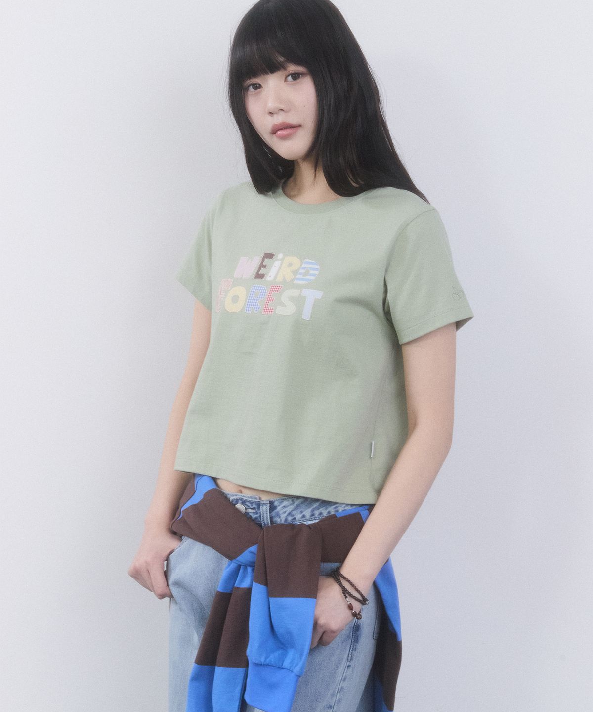 키르시(KIRSH) 위어드 포레스트 패치워크 티셔츠 [올리브]