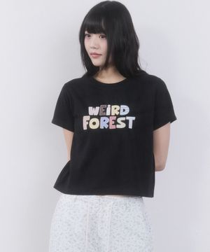 위어드 포레스트 패치워크 티셔츠 [블랙]