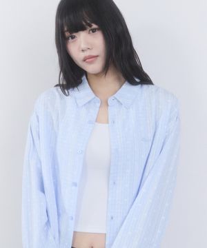 플레인 루즈핏 셔츠 [스카이]