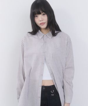 플레인 루즈핏 셔츠 [라이트 퍼플]