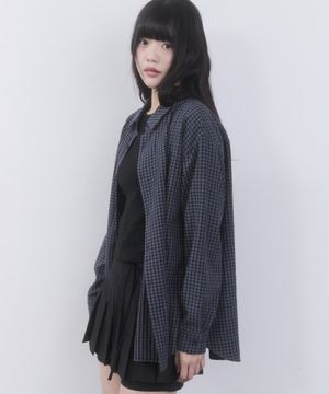 플레인 루즈핏 셔츠 [다크 네이비]