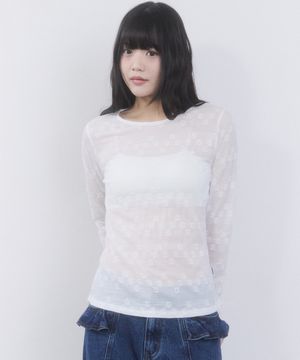 쉬어 슬림핏 롱 슬리브 [화이트]