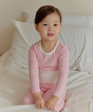 마카롱 배앓이(핑크) 모달 골지 실내복