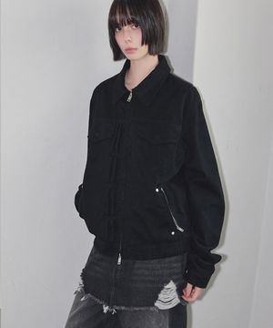 Studded Trucker Jacket Black