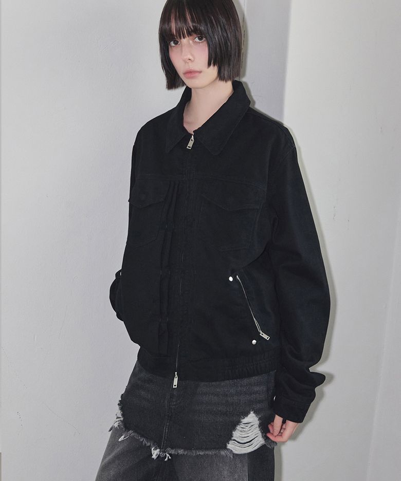 Studded Trucker Jacket Black