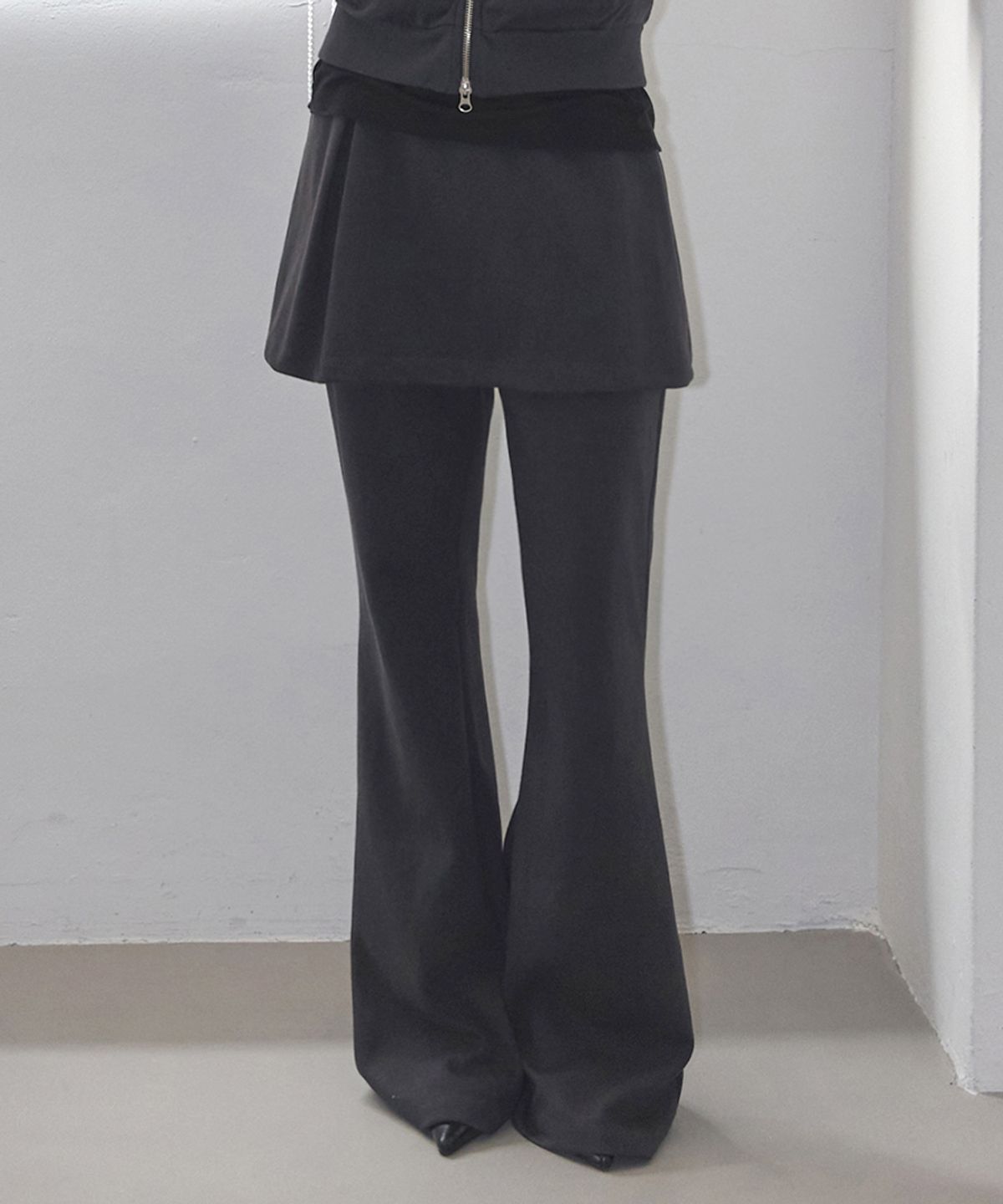 렌세(RENSE) Pintuck Skirt Pants Charcoal