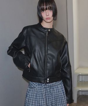 Vegan Leather Biker Jacket Black