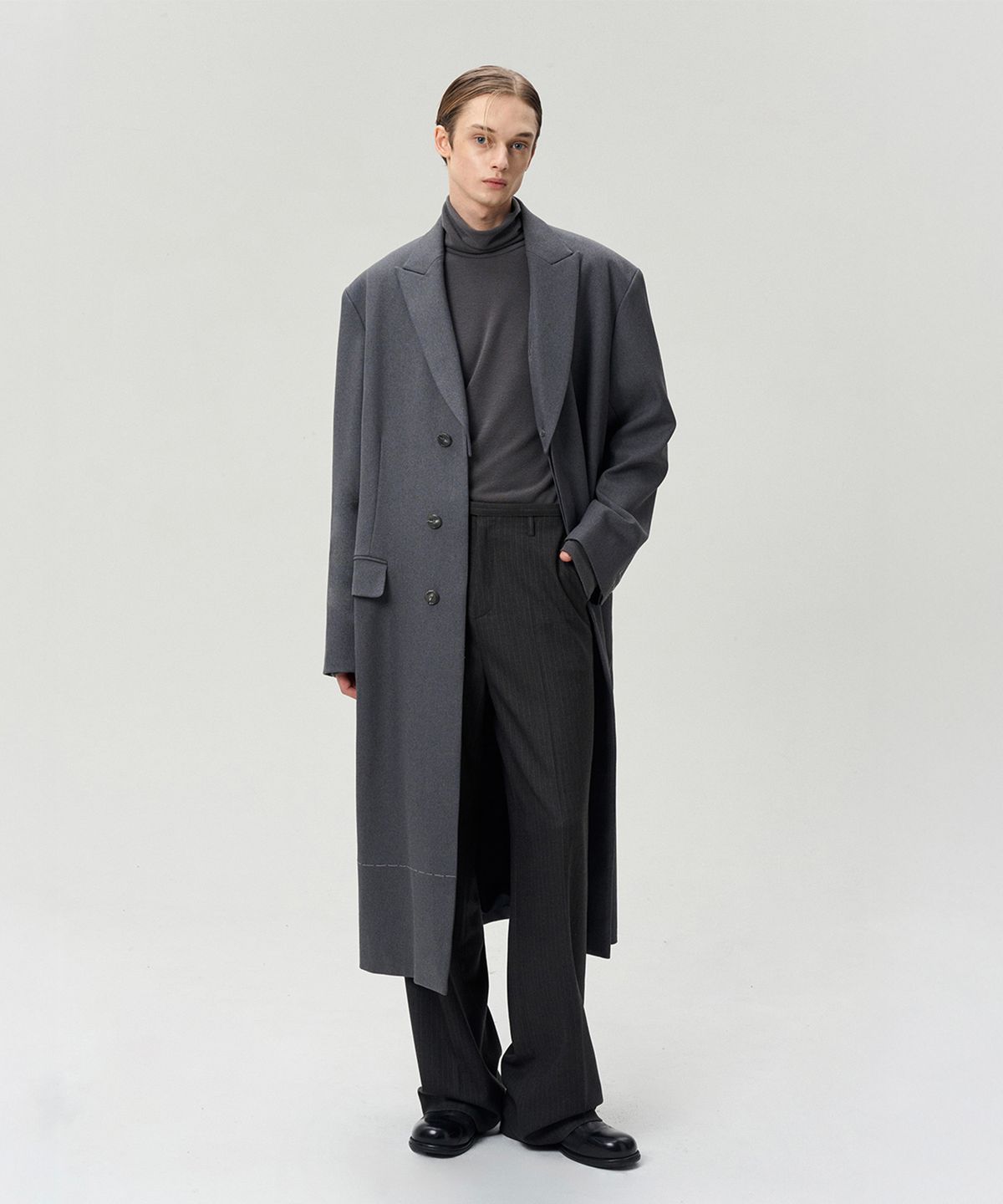리이 맨(RERHEE MEN) UNISEX REMOVABLE COLLAR COAT