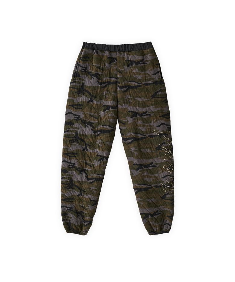 Gauze cotton wadding pants in camoflage
