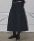 Smocked Shirring Skirt Black
