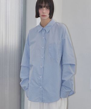 Striped Layered Shirt Blue
