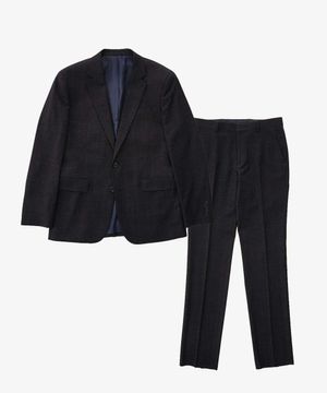 소프트터치 윈도우페인 체크 수트 세트 네이비 (클래식핏)_SSJUA54SET