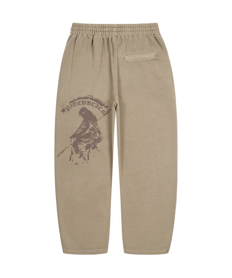 VINTAGE PIGMENT PRINTING SWEAT PANTS (BEIGE)