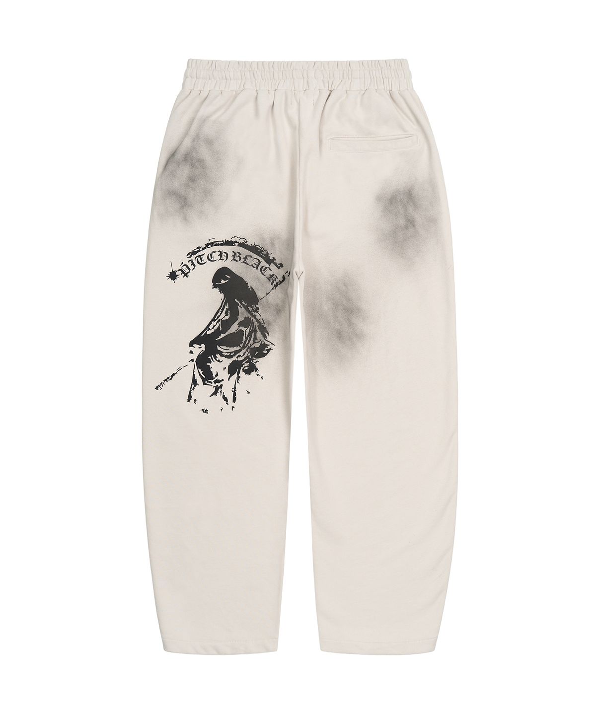 피치블랙(PITCHBLACK) DIRTY WHITE PRINTING SWEAT PANTS (WHITE)