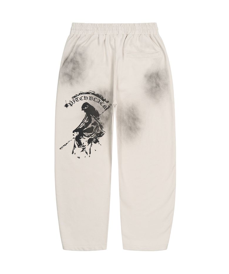 DIRTY WHITE PRINTING SWEAT PANTS (WHITE)