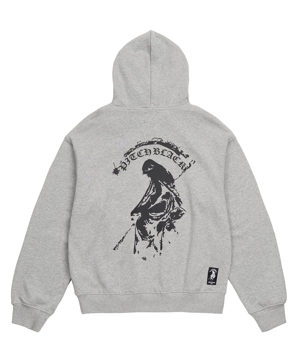 피치블랙(PITCHBLACK) BACK PRINTING LOGO HOODIE (MELANGE GREY)