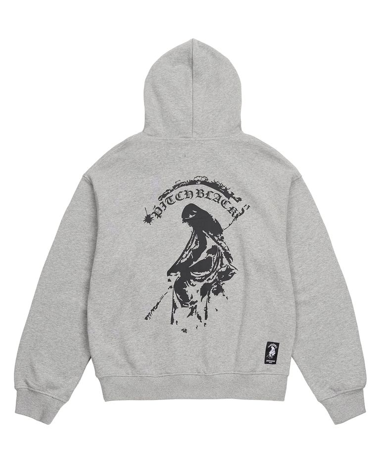 BACK PRINTING LOGO HOODIE (MELANGE GREY)