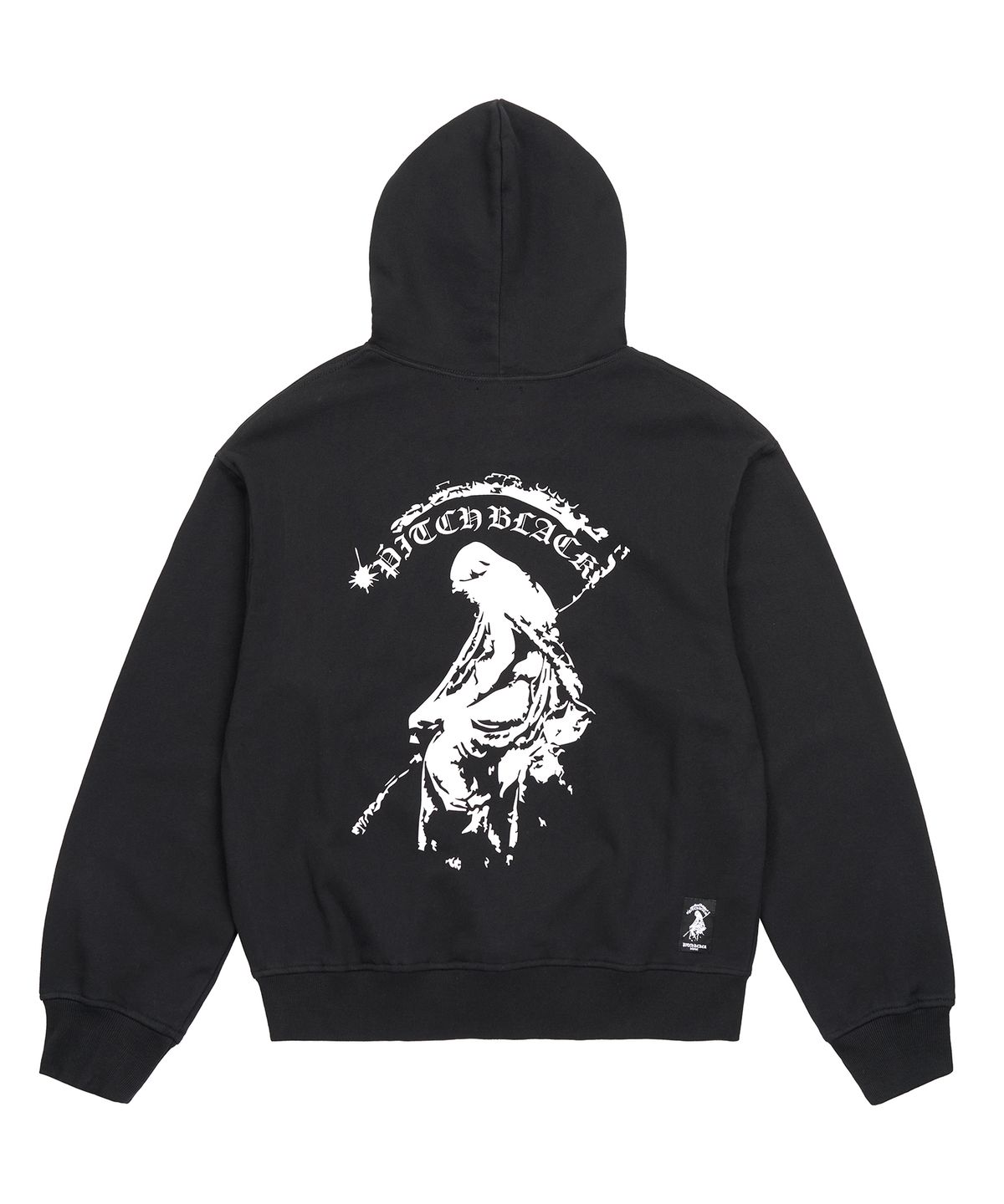 피치블랙(PITCHBLACK) BACK PRINTING LOGO HOODIE (BLACK)