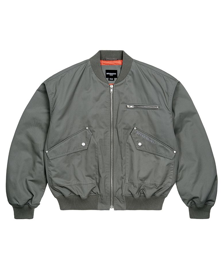 UTILITY POCKET LOGO FLIGHT JARCKET (GREY)